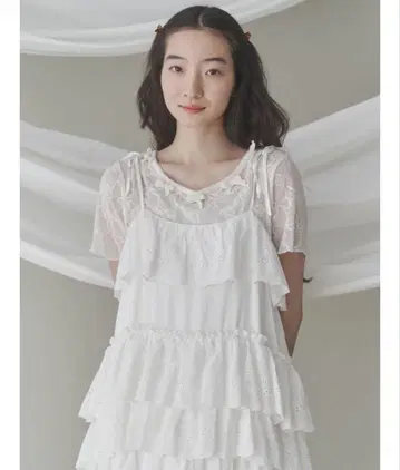 [ merry jenny ] 리본 튤 tee