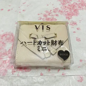 [미개봉 새상품] VIS 하트 컷 지갑 미니 (베이지) 훼미리마트 한정판