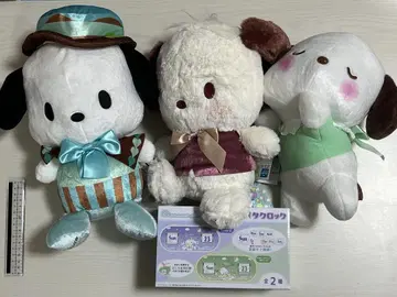 포차코 봉제 인형 3개 세트 + 파타파타 시계