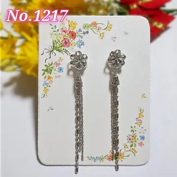 [ 1217 ] 꽃 모양 실버 귀걸이 귀찌