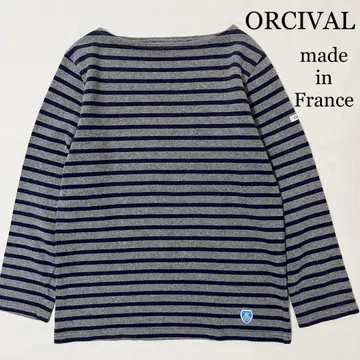 ORCIVAL 오르치발 프랑스제 보더 바스크 셔츠 그레이 네이비