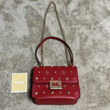 [컨디션 최상] MICHAEL KORS 스터드 체인 숄더백 빨간색