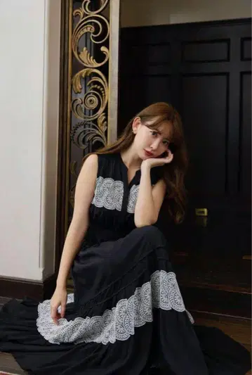 herlipto Scala Lace-Trimmed Dress