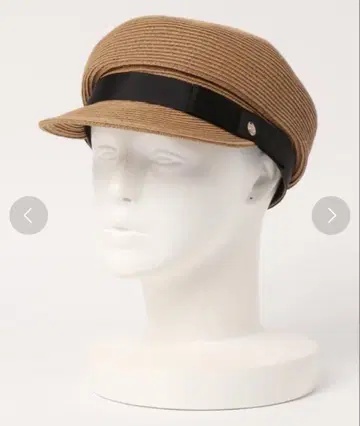 테이프 리본 페이퍼 헌팅 캡 다크 베이지