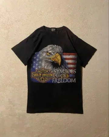 Harley Davidson 이글 성조기 T셔츠 구제 의류