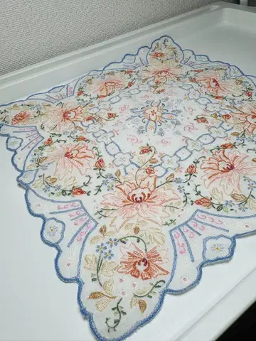 스와토우 (산터우) SWATOW 컬러 손수건 손자수 꽃무늬 중국