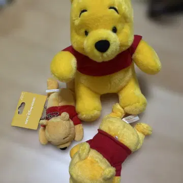 디즈니랜드 푸우 봉제 인형 세트 어깨 태우기 키체인