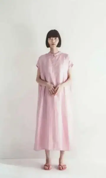 fog linen work 포그린워크 핑크 롱 원피스