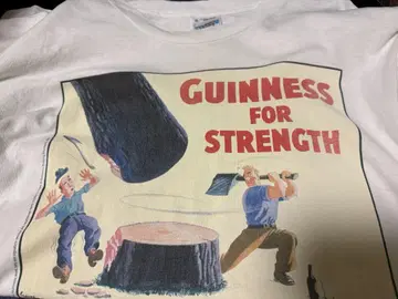 90년대 GUINNESS FOR STRENGTH 티셔츠 기업 아트