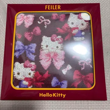 [새상품] FEILER 헬로키티 리본 무늬 손수건