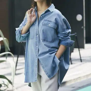 새상품급! Healthy denim Almond 데님 셔츠