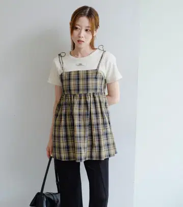 체크 캐미 뷔스티에