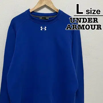 UNDER ARMOUR 맨투맨 L 블루 파랑 원포인트 로고 속기모