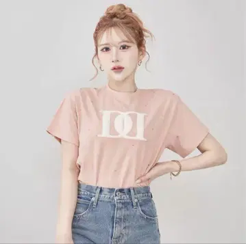 Darich 퀼팅 아플리케 비쥬 T셔츠 PNK 핑크