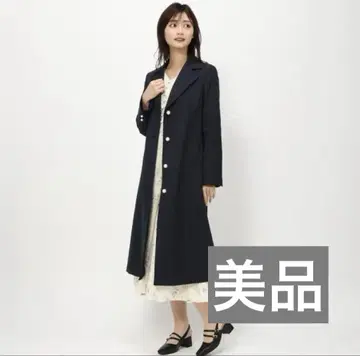 [새상품급] 미슈마슈 싱글 펄 코트 네이비