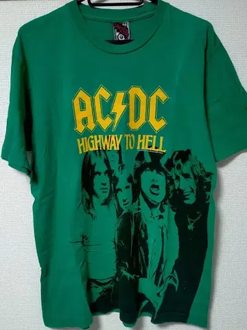 착용 ACDC 티셔츠 AC/DC 밴드 티 락 빈티지