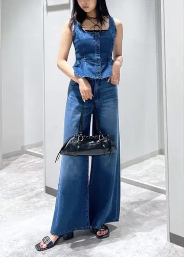 MOUSSY SQUARE NECK 데님 뷔스티에