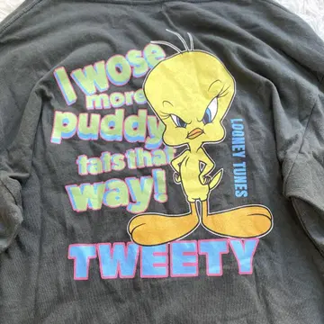 트위티 TWEETY 루니툰 롱티 구제 의류 M 긴팔
