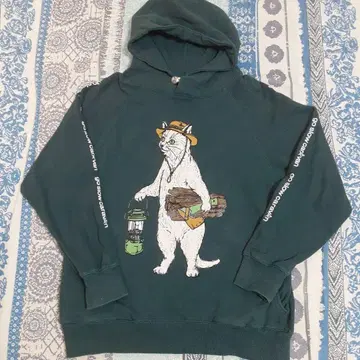 고슬로우캐러밴 풀오버 후드티 캠핑 고양이 KUBUSHI