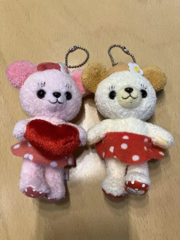 커들리 베어 볼체인 봉제 인형 2세트