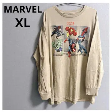 USED MARVEL 마블 긴팔 롱T 얇은 소재 카키베이지 XL 새상품급