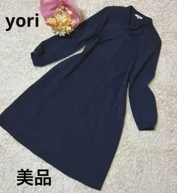 [새상품급] yori 요리 긴팔 원피스 포멀 세레모니 네이비 36