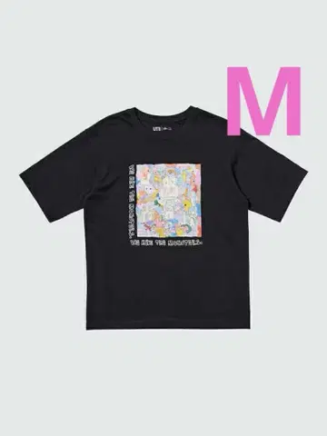 유니클로 팝마트 더 몬스터즈 라부부 T셔츠 black M