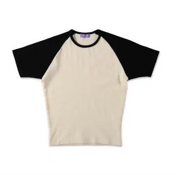 COOME RAGLAN BABY SS TEE ECRU x BLACK