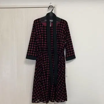 [미사용품 택 포함] petit Poudre 깅엄 체크 경사 원피스