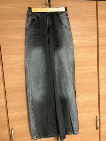그레이 와이드 데님 팬츠 S 사이즈