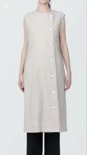 무인양품 XL 헴프 혼방 베스트 롱 원피스