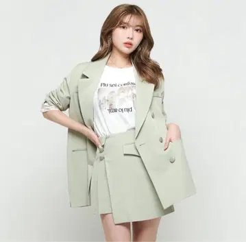 [새상품 세트 판매] 정가 2만엔 이상 스프링 컬러 상하의 자켓 스커트