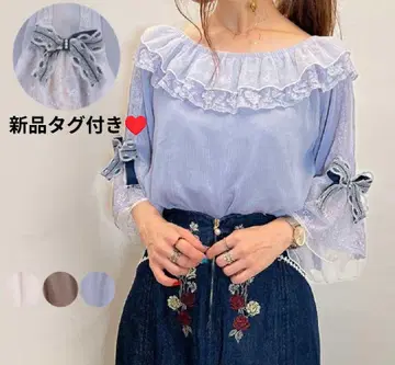 최종 가격 인하 택 포함 새상품 axes femme 리본 포함 쉬폰 PO