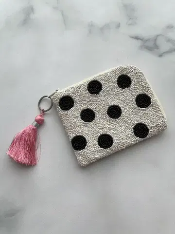 NINABAGS L자 지퍼 지갑 파우치 폴카 도트 도트 무늬 니나백