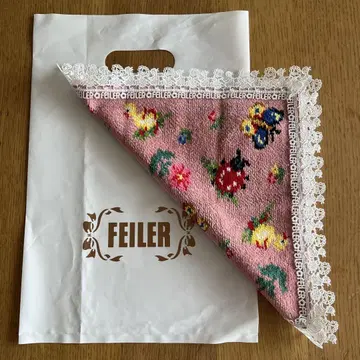 [새상품 미사용] 레어 페일러 치카자와 레이스 콜라보 손수건 하이디 핑크