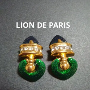 LION DE PARIS 빈티지 에나멜 귀찌 비쥬 빅 사이즈