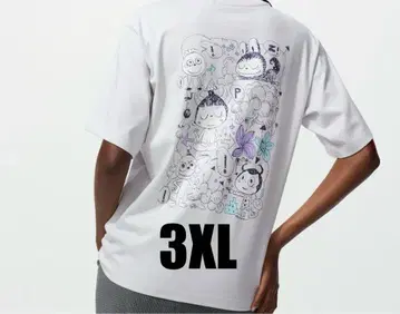 라부부 유니클로 콜라보 T셔츠 POP MART UT 3XL 라이트 그레이