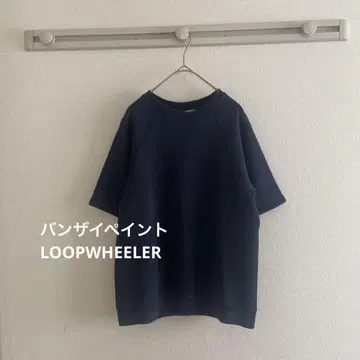 반자이 페인트 X LOOPWHEELER 반팔 맨투맨 네이비