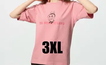 라부부 유니클로 콜라보 T셔츠 POP MART UT 3XL 핑크