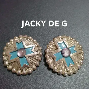 JACKY DE G 빈티지 귀찌 프랑스 빅 사이즈 크로스 스카이블루
