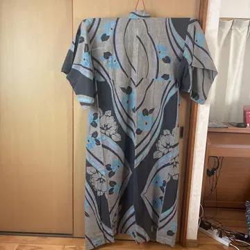 레트로 꽃무늬 유카타 그레이 파랑 야마모토 간사이 리메이크