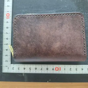 브라운 천연 가죽 미니 지갑