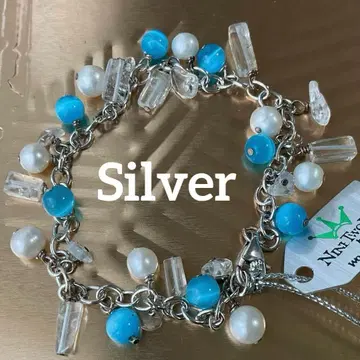 [새상품] 실버 925 팔찌 담수 펄 / 블루 캣츠아이 / 수정 117