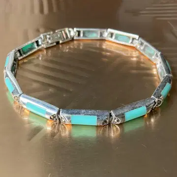 [새상품] 실버925 마카사이트 팔찌 터콰이즈 컬러 25