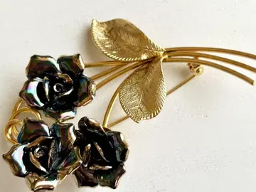골드 Flower vintage 브로치