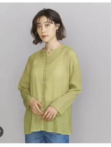새상품급 뷰티&유스 크레이프 크루넥 가디건