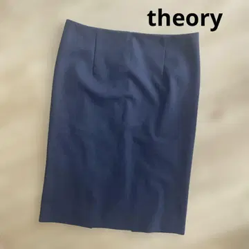 theory 무지 네이비 스커트 무릎 기장 새상품급 턱