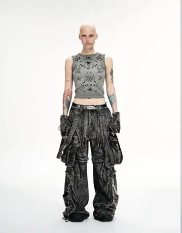 PERSONSOUL BLACK DETACHABLEDENIMOVERALLS