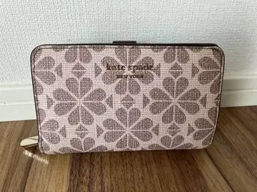 kate spade 플라워 코팅된 캔버스 컴팩트 지갑