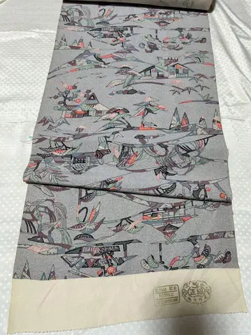 코몬 무늬 홍형풍 옷감
